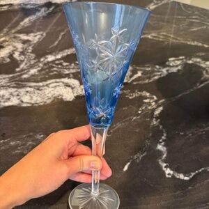 Waterford blue snowflake flute